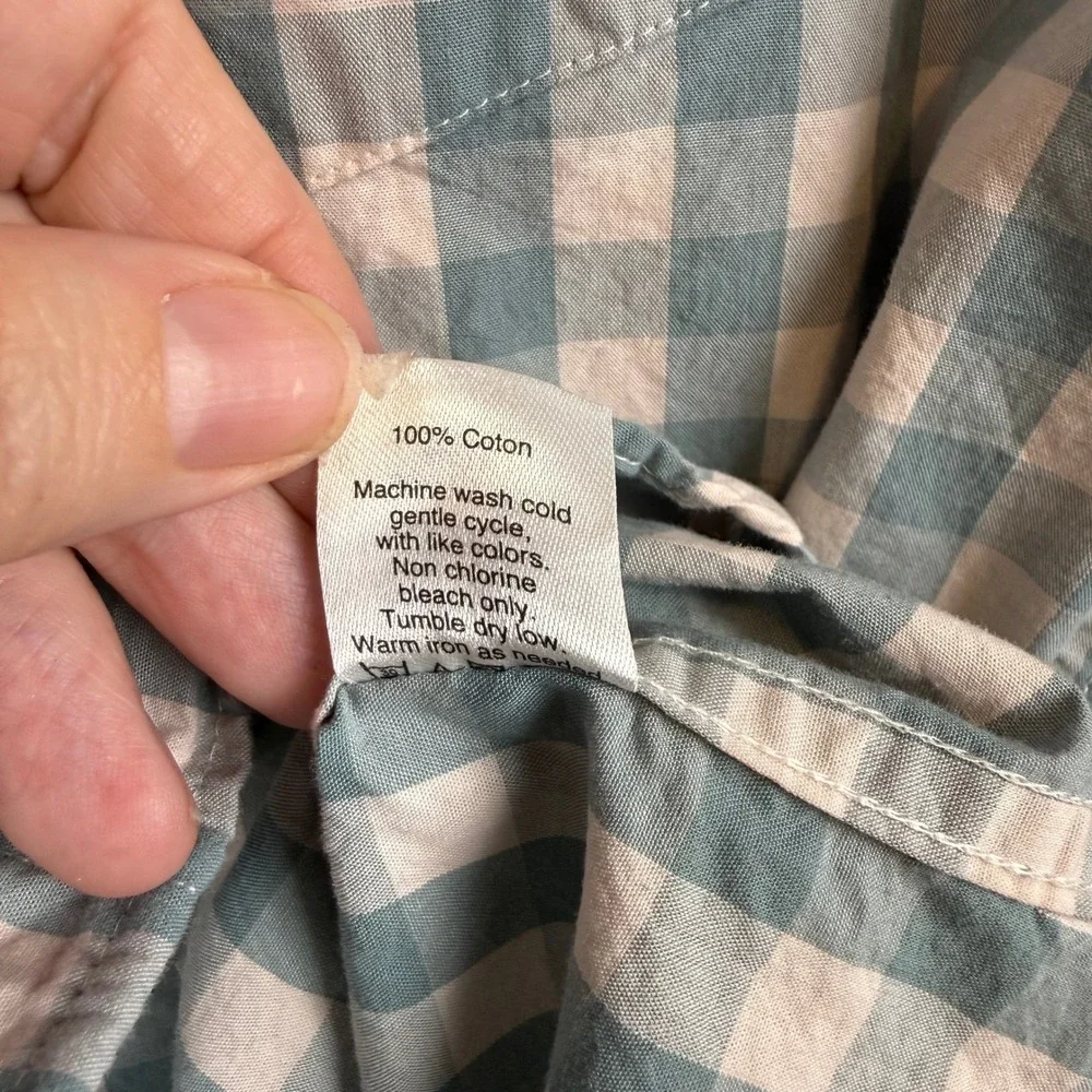 J.Crew Mens Gingham Check Button Down Shirt M Short Sleeve Preppy Summer Classic